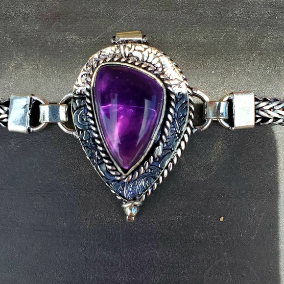 New Awesome Amethyst 925 Silver Poison Bracelet. - Picture 15 of 16